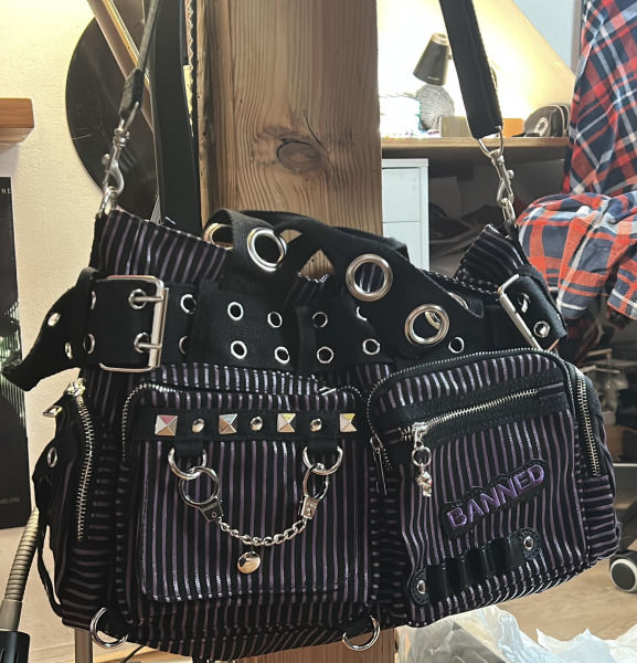 torba na ramię BANNED - SWEET REVENGE blk/pur