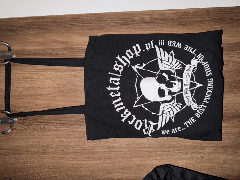 torba na ramię bawełniana ROCKMETALSHOP czarna