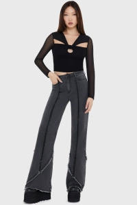 spodnie dzwony KILLSTAR - INFERNUM'S CURSE